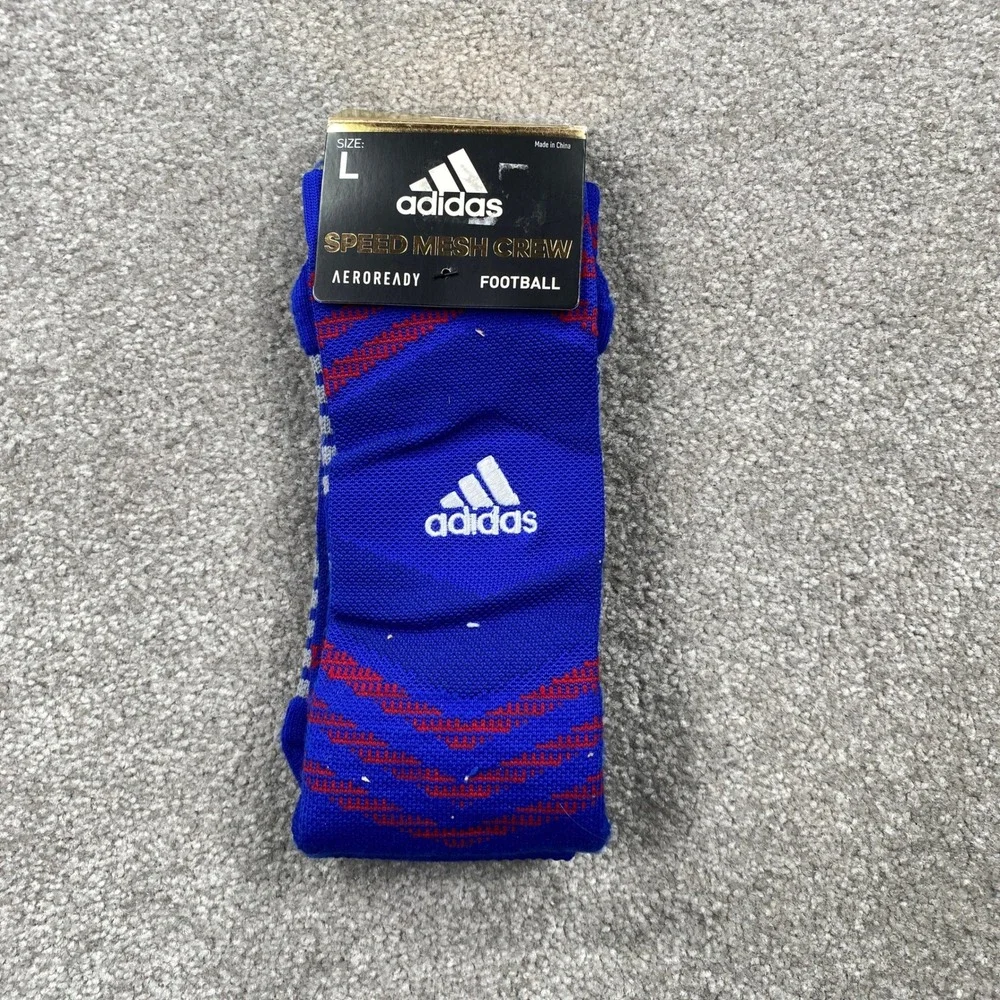 Adidas Speed Mesh Crew Socks Mens Large Blue Football Aeroready Compression